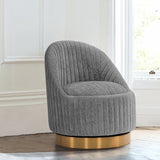 Leela Swivel Accent Chair in Grey - Ornate Home
