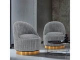 Leela Swivel Accent Chair in Grey (set of 2) - Ornate Home