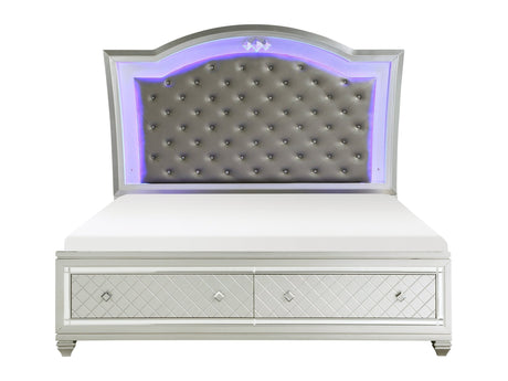 Leesa Silver Eastern King Platform Bed - Ornate Home