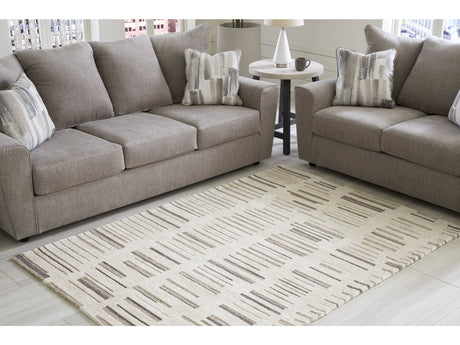 Leesdale Ivory/Brown/Black 5' x 7' Rug - Ornate Home