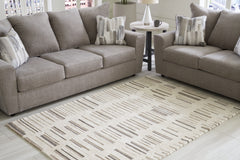 Leesdale Ivory/Brown/Black 5' x 7' Rug - Ornate Home