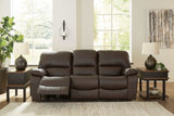 Leesworth Dark Brown Power Reclining Living Room Set / 2pc - Ornate Home