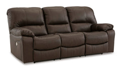 Leesworth Dark Brown Power Reclining Living Room Set / 2pc - Ornate Home