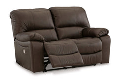 Leesworth Dark Brown Power Reclining Living Room Set / 2pc - Ornate Home
