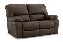 Leesworth Dark Brown Power Reclining Living Room Set / 2pc - Ornate Home