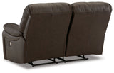 Leesworth Dark Brown Power Reclining Loveseat (Online Special Price) - Ornate Home