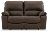 Leesworth Dark Brown Power Reclining Loveseat (Online Special Price) - Ornate Home
