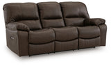 Leesworth Dark Brown Power Reclining Sofa, Loveseat and Recliner (Online Special Price) - Ornate Home