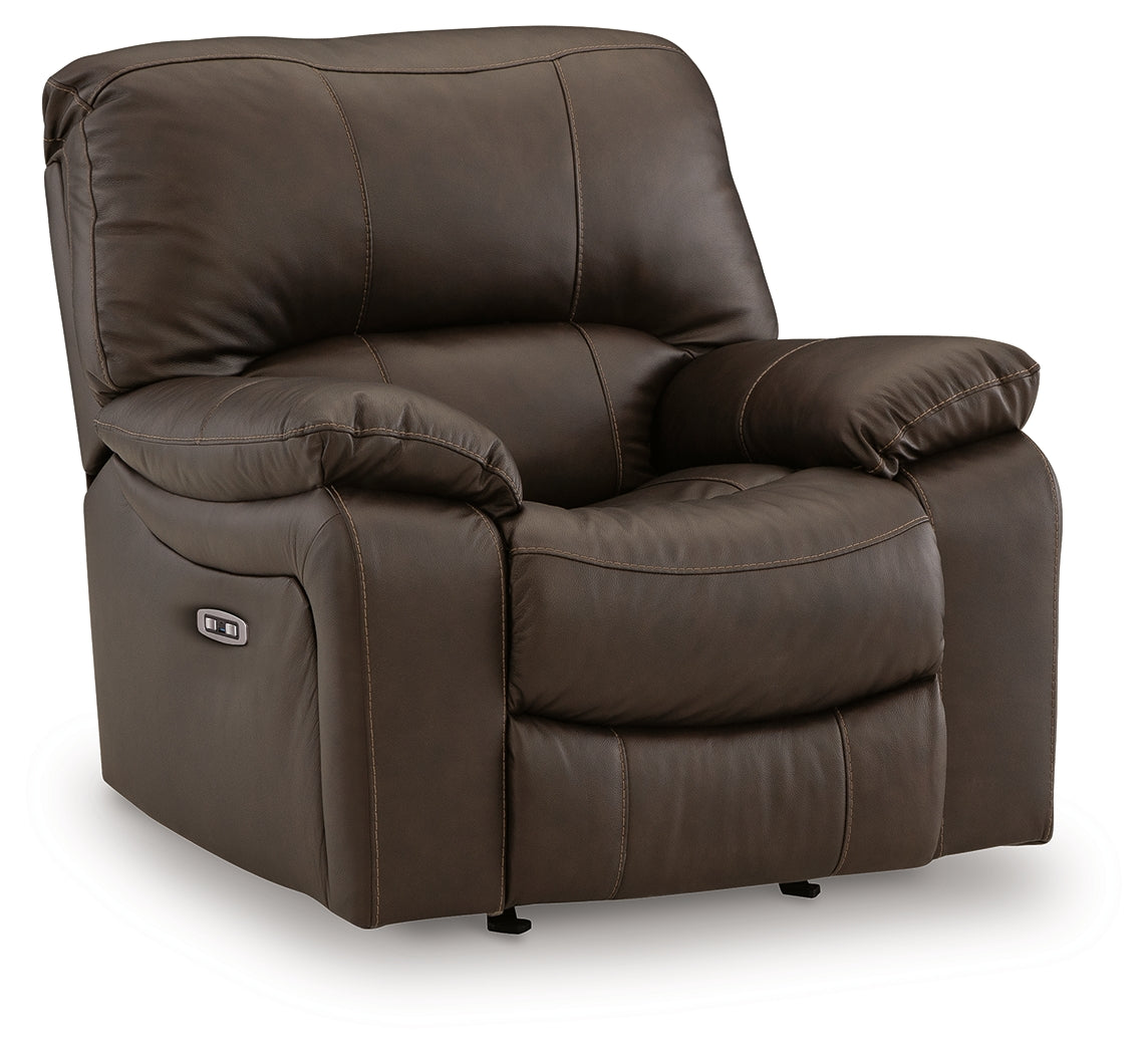 Leesworth Dark Brown Power Reclining Sofa, Loveseat and Recliner (Online Special Price) - Ornate Home