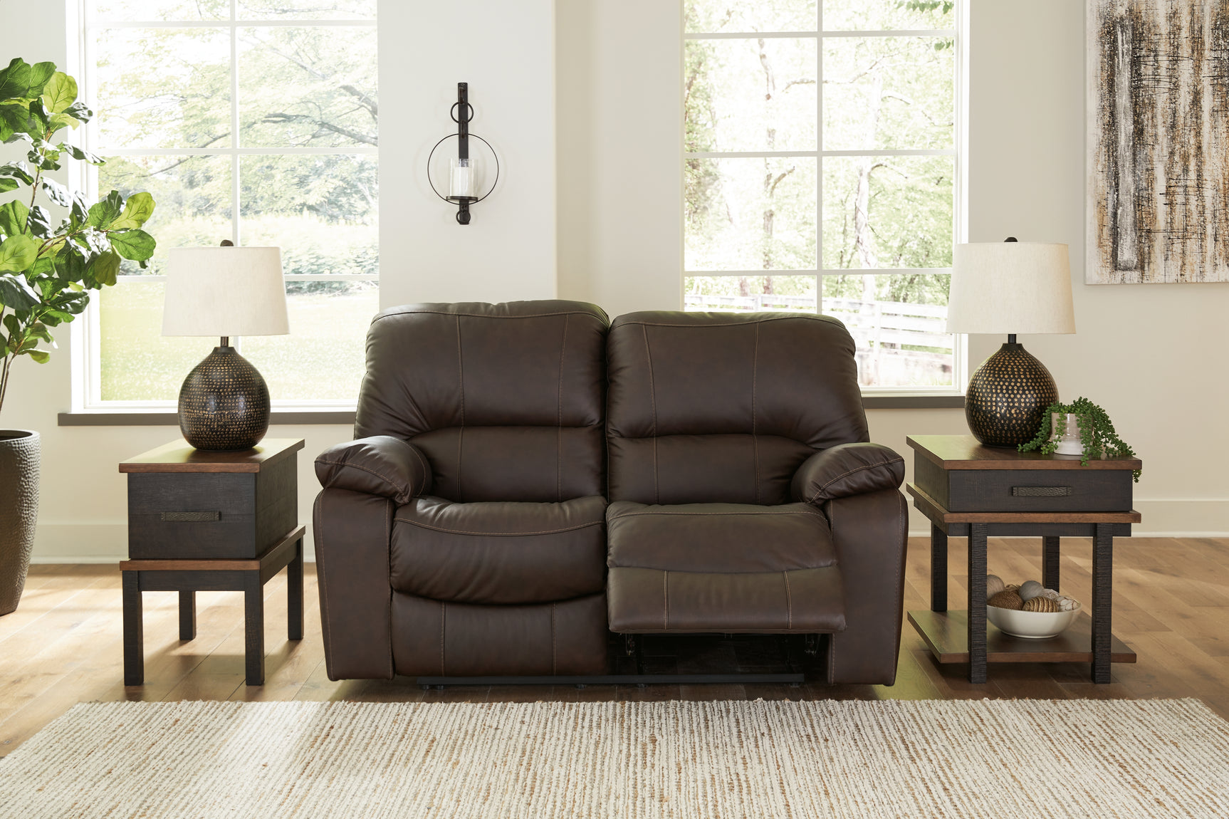 Leesworth Dark Brown Power Reclining Sofa, Loveseat and Recliner (Online Special Price) - Ornate Home