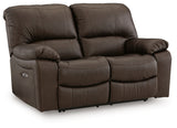 Leesworth Dark Brown Power Reclining Sofa, Loveseat and Recliner - Ornate Home