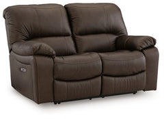 Leesworth Dark Brown Power Reclining Sofa, Loveseat and Recliner - Ornate Home