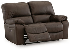 Leesworth Dark Brown Power Reclining Sofa, Loveseat and Recliner - Ornate Home