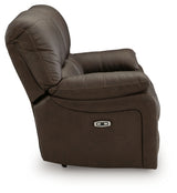 Leesworth Dark Brown Power Reclining Sofa, Loveseat and Recliner - Ornate Home