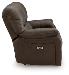 Leesworth Dark Brown Power Reclining Sofa, Loveseat and Recliner - Ornate Home