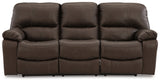 Leesworth Dark Brown Power Reclining Sofa, Loveseat and Recliner - Ornate Home