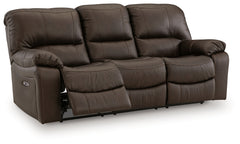 Leesworth Dark Brown Power Reclining Sofa, Loveseat and Recliner - Ornate Home