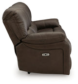 Leesworth Dark Brown Power Reclining Sofa, Loveseat and Recliner - Ornate Home