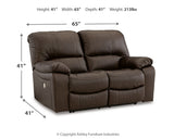 Leesworth Dark Brown Power Reclining Sofa, Loveseat and Recliner - Ornate Home