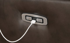 Leesworth Dark Brown Power Reclining Sofa, Loveseat and Recliner - Ornate Home