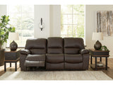 Leesworth Dark Brown Power Reclining Sofa (Online Special Price) - Ornate Home