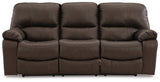 Leesworth Dark Brown Power Reclining Sofa (Online Special Price) - Ornate Home