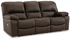 Leesworth Dark Brown Power Reclining Sofa - Ornate Home