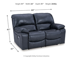 Leesworth Ocean Power Reclining Loveseat - Ornate Home