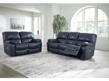 Leesworth Ocean Power Reclining Sofa and Loveseat - Ornate Home