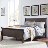 Leewarden Dark Brown Sleigh Bed (Online Special Price) - Ornate Home