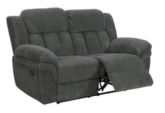 Lehi Gray Fabric Queen Sleeper Sofa & Reclining Loveseat - Ornate Home