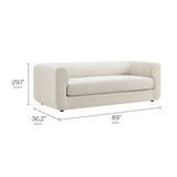 Leif Alabaster 89" Performance Velvet Upholstered Sofa - Ornate Home