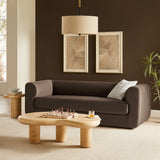 Leif Chocolate Brown 89" Performance Velvet Upholstered Sofa - Ornate Home