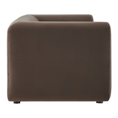 Leif Chocolate Brown 89" Performance Velvet Upholstered Sofa - Ornate Home
