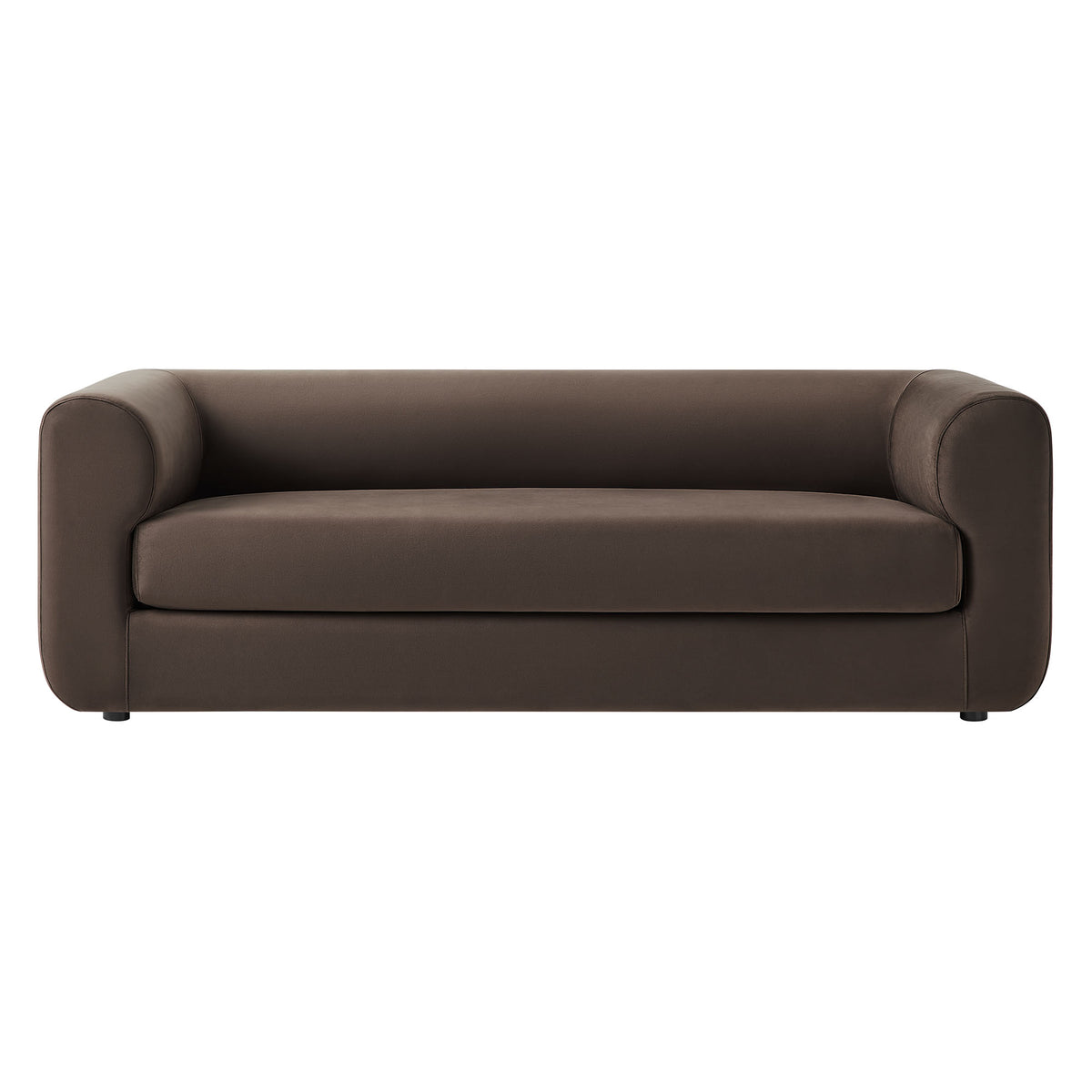Leif Chocolate Brown 89" Performance Velvet Upholstered Sofa - Ornate Home