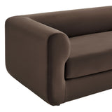 Leif Chocolate Brown 89" Performance Velvet Upholstered Sofa - Ornate Home