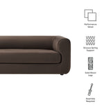 Leif Chocolate Brown 89" Performance Velvet Upholstered Sofa - Ornate Home
