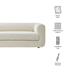 Leif Pearl 89" Boucle Upholstered Sofa - Ornate Home