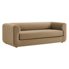 Leif Taupe 89" Performance Velvet Upholstered Sofa - Ornate Home