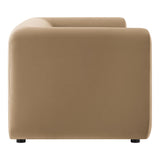 Leif Taupe 89" Performance Velvet Upholstered Sofa - Ornate Home