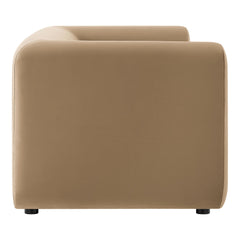 Leif Taupe 89" Performance Velvet Upholstered Sofa - Ornate Home
