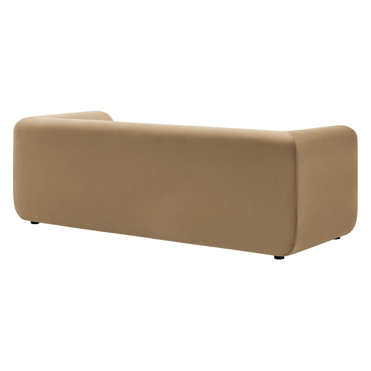 Leif Taupe 89" Performance Velvet Upholstered Sofa - Ornate Home