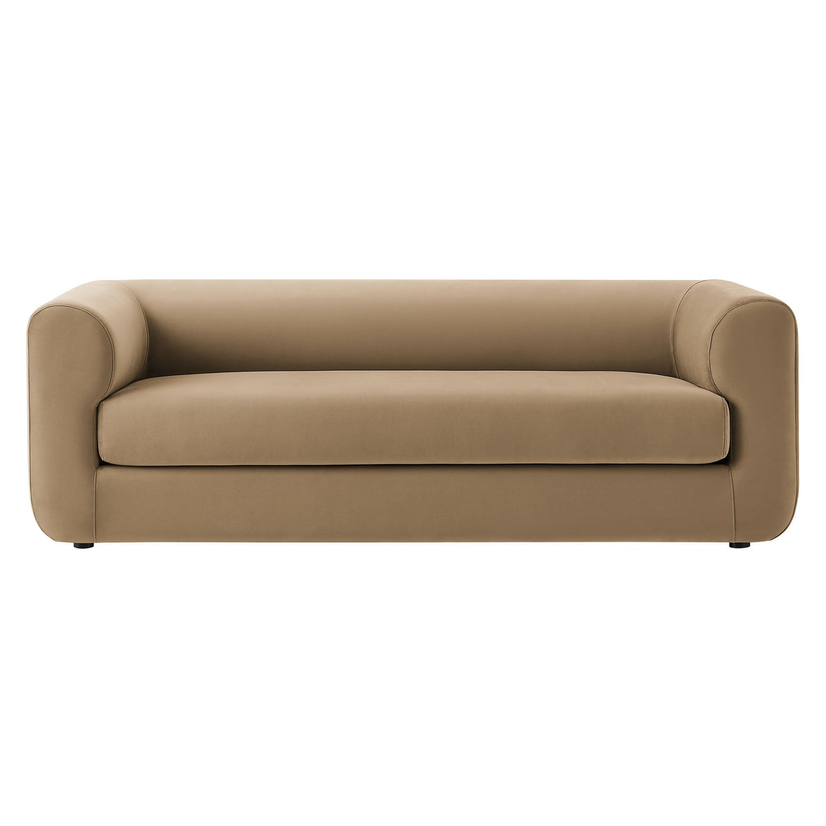 Leif Taupe 89" Performance Velvet Upholstered Sofa - Ornate Home