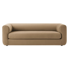 Leif Taupe 89" Performance Velvet Upholstered Sofa - Ornate Home