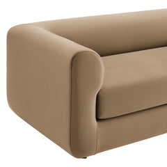 Leif Taupe 89" Performance Velvet Upholstered Sofa - Ornate Home
