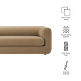 Leif Taupe 89" Performance Velvet Upholstered Sofa - Ornate Home