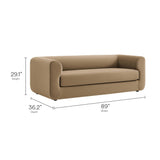 Leif Taupe 89" Performance Velvet Upholstered Sofa - Ornate Home