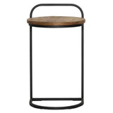 Leigh Laptop Natural/Black Side Table - Ornate Home