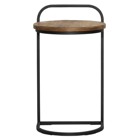 Leigh Laptop Natural/Black Side Table - Ornate Home