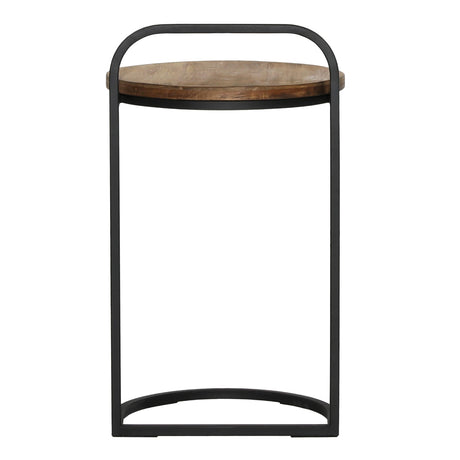 Leigh Laptop Natural/Black Side Table - Ornate Home